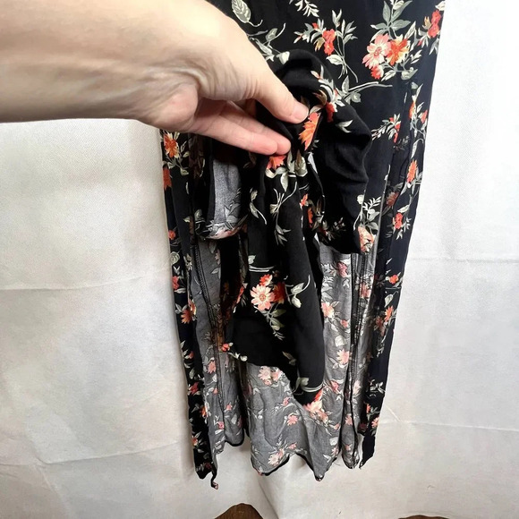 Ambiance Floral Flutter‎ Sleeve Maxi Dress Split Skirt Size Small - Picture 6 of 13